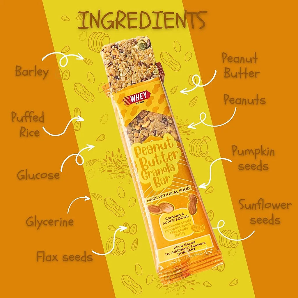 Peanut Butter GranolaBar WHEY TO GO Ingredients