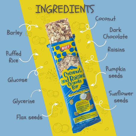 Coconut And Raisins GranolaBar WHEY TO GO Ingredients